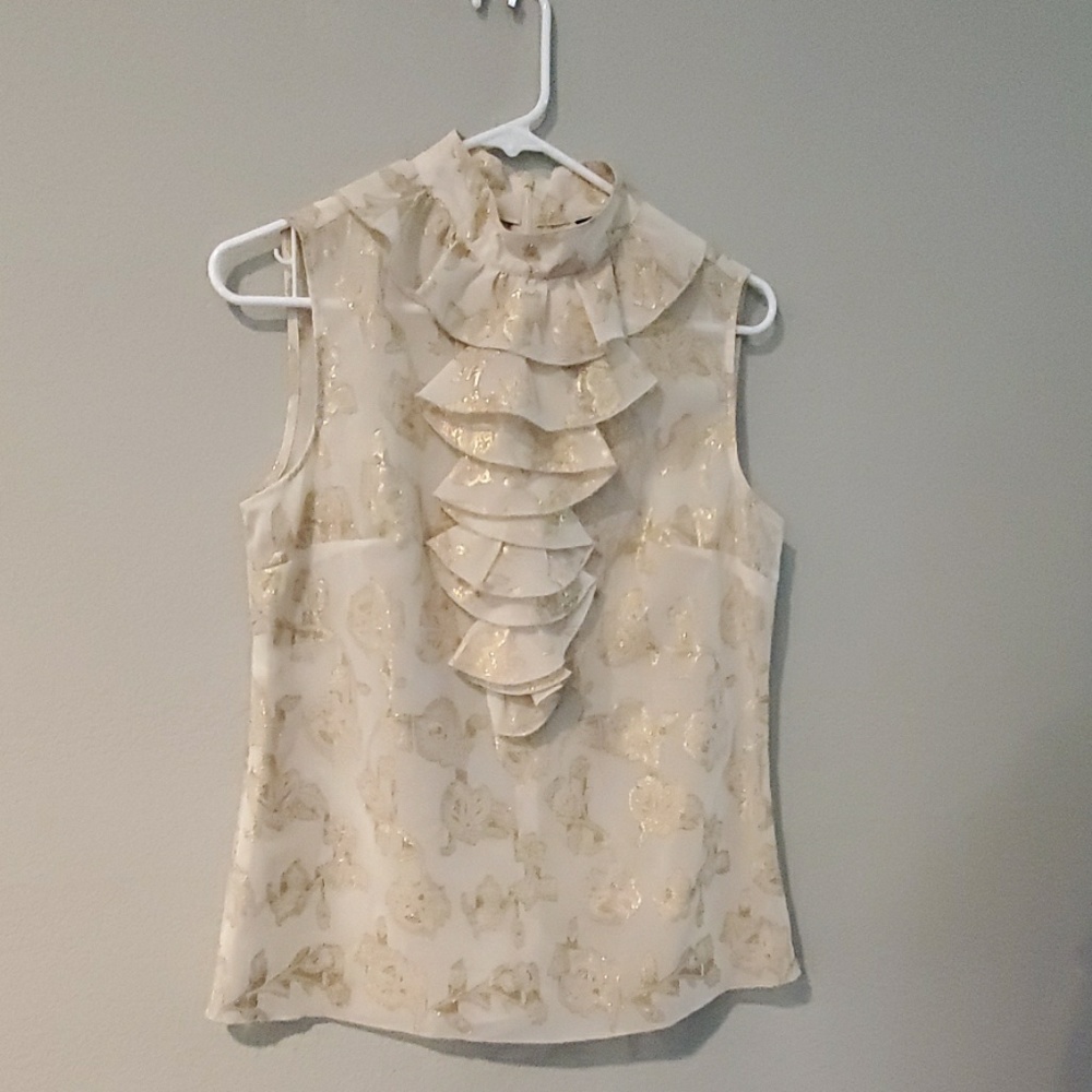 Gold and off white blouse